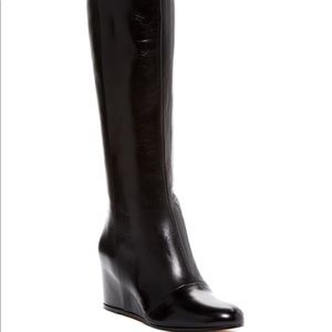 Vince Madison tall leather wedge boots